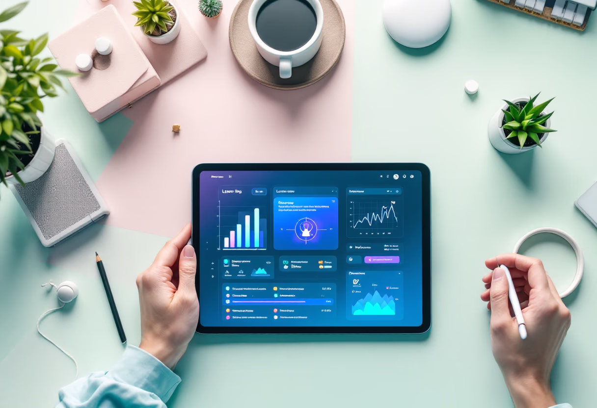 Interactive lesson on tablet